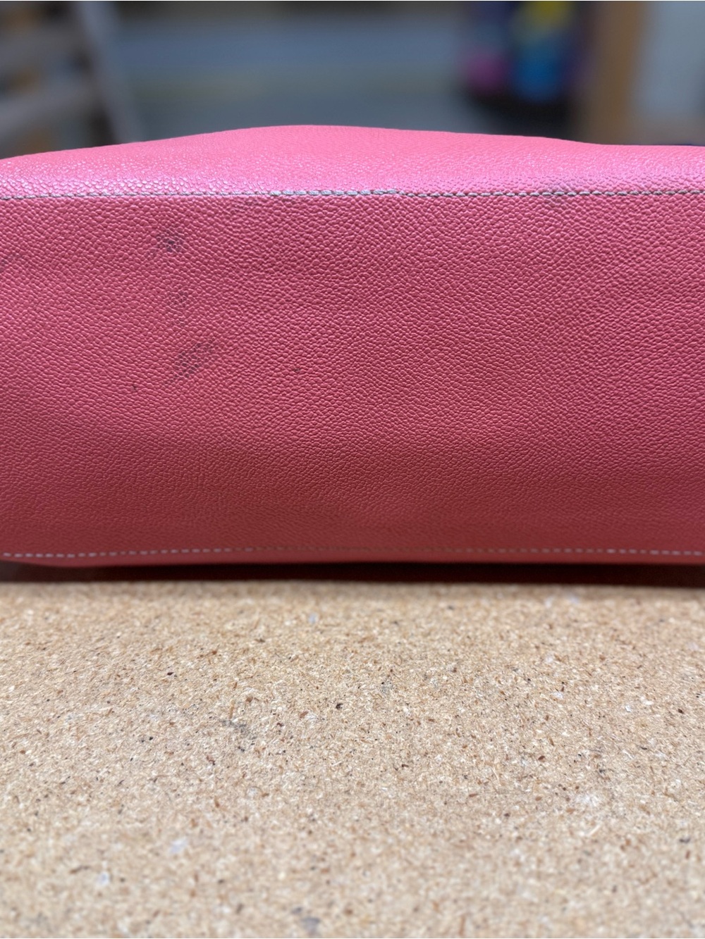 Dooney & Bourke Coral Pink Tote with Cream Handles - Picture 5 of 5